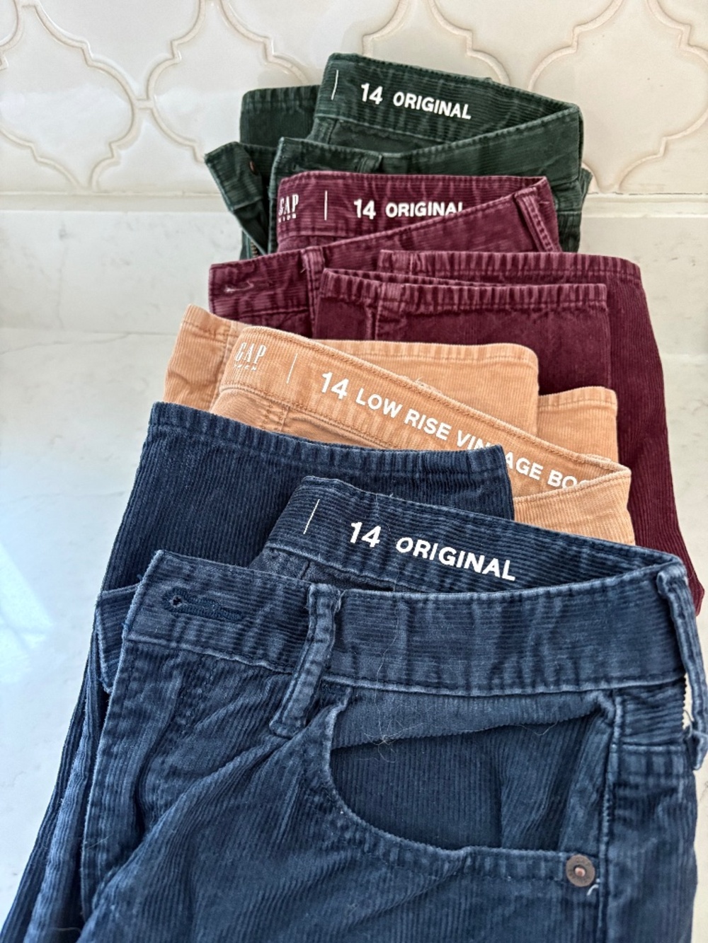4 pairs Gap corduroys